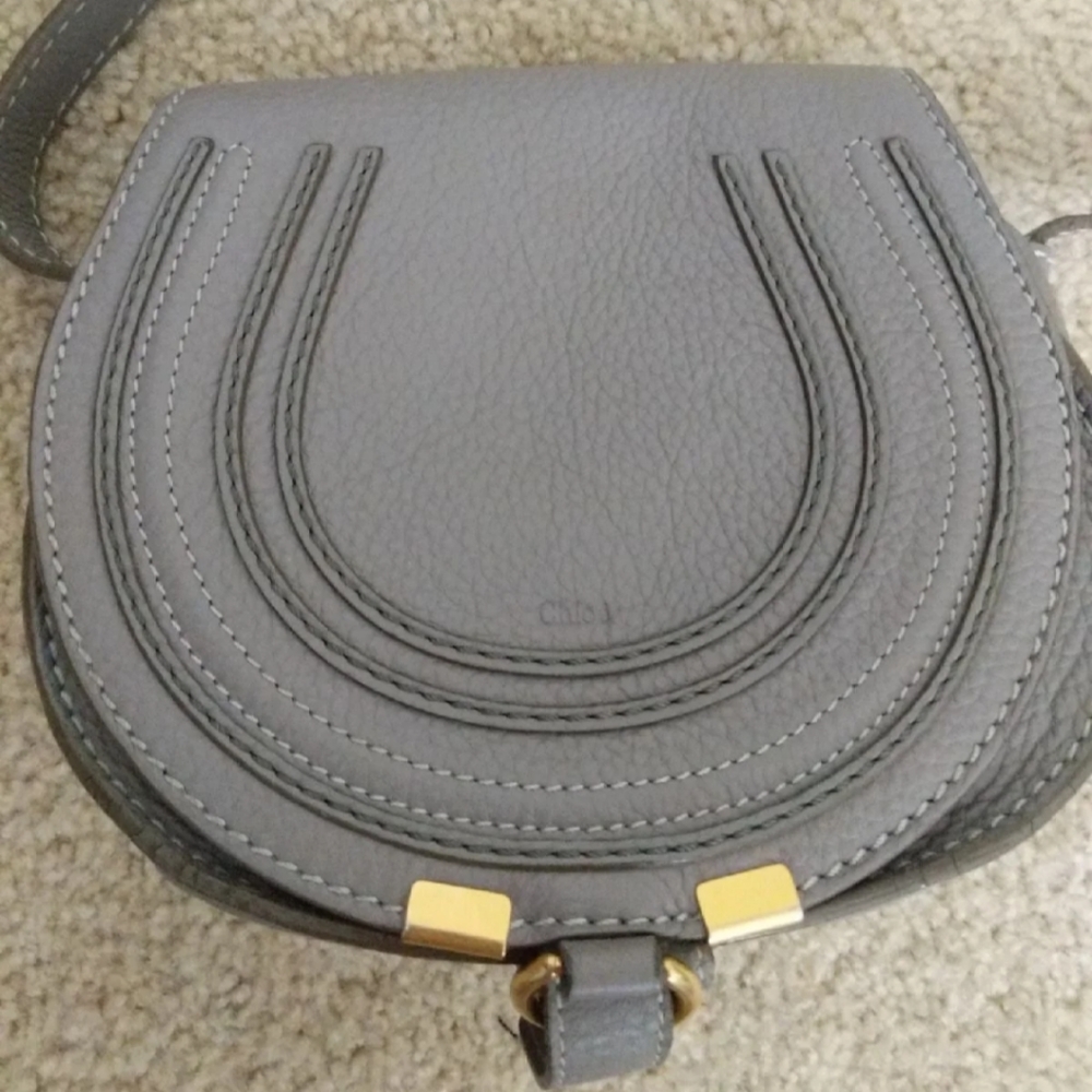 CHLOE MINI MARCIE grey SADDLE BAG